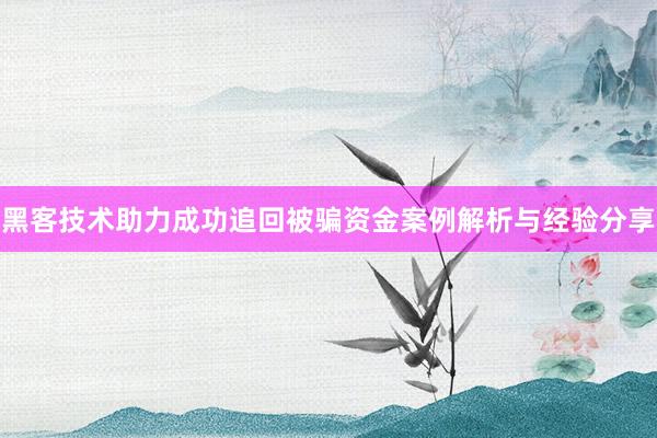 黑客技术助力成功追回被骗资金案例解析与经验分享